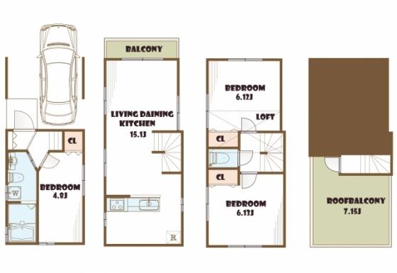 Building plan example (floor plan). Building plan example, Building price 13.8 million yen, Building area 84.50 sq m