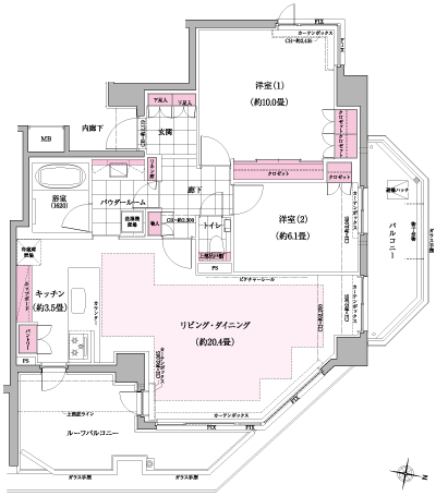 Floor: 2LDK, occupied area: 87.64 sq m, Price: TBD