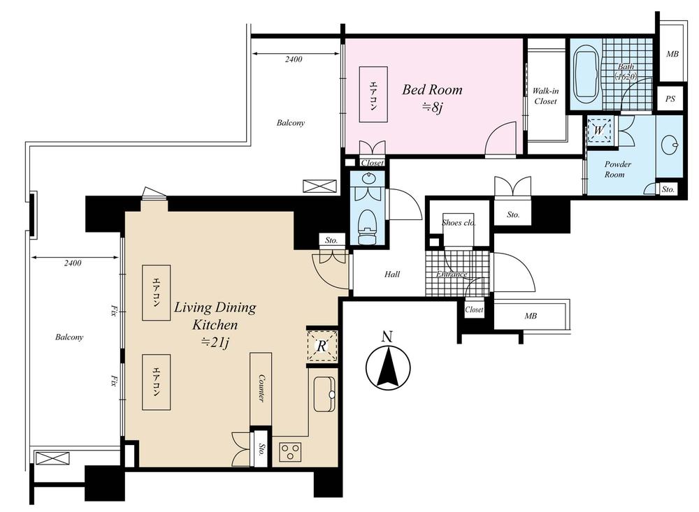 Floor plan. 1LDK + 2S (storeroom), Price 88 million yen, Occupied area 78.73 sq m , Balcony area 33.71 sq m floor plan