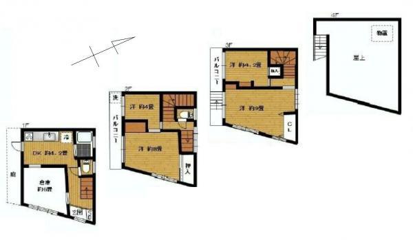 Floor plan. 39,800,000 yen, 4DK, Land area 46.28 sq m , Building area 88.71 sq m