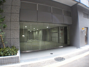 Parking lot. Parking entrance