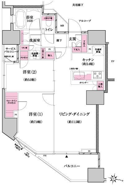 Floor: 2LDK + WIC, the occupied area: 61.45 sq m, Price: TBD