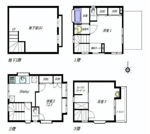 Floor plan. 64,800,000 yen, 4DK, Land area 58.34 sq m , Building area 109.39 sq m