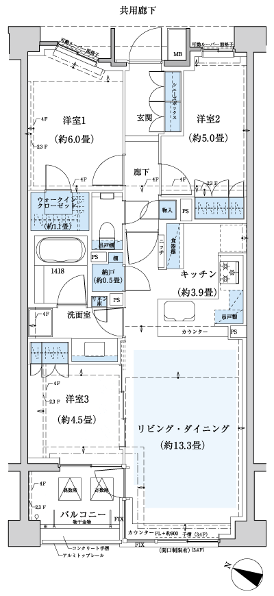 Floor: 3LDK, occupied area: 72.07 sq m, Price: 70,371,920 yen, now on sale