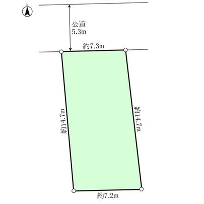 Compartment figure. There is a neighboring land passage of width 4m on the east side. 