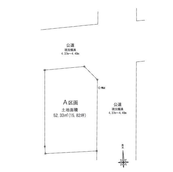 Compartment figure. Land price 44,800,000 yen, Land area 52.33 sq m