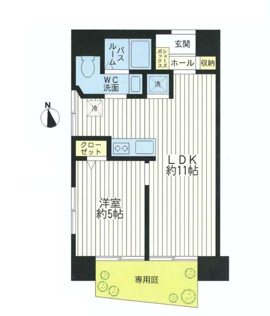 Floor plan. 1LDK, Price 18.9 million yen, Footprint 36.5 sq m , Balcony area 4.5 sq m