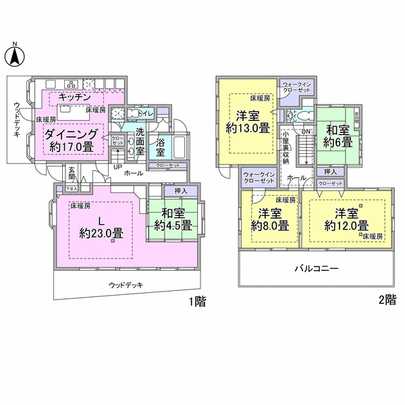 Floor plan. There is a floor heating in all rooms of the non-Japanese-style