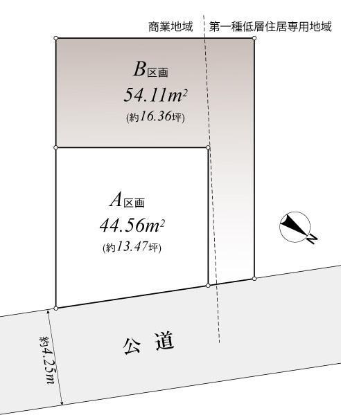 Compartment figure. Land price 36,600,000 yen, Land area 54.11 sq m