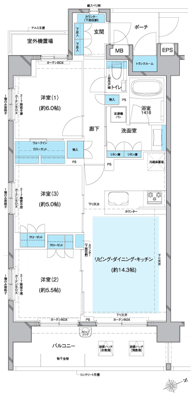 Floor: 3LDK + WIC + TR, the occupied area: 72 sq m, Price: 57,561,666 yen, now on sale