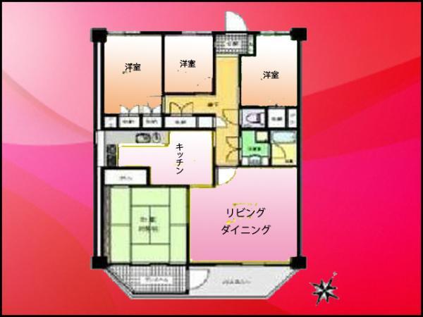 Floor plan. 4LDK, Price 52 million yen, The area occupied 100.1 sq m , 4LDK of balcony area 10.22 sq m about 100 square meters