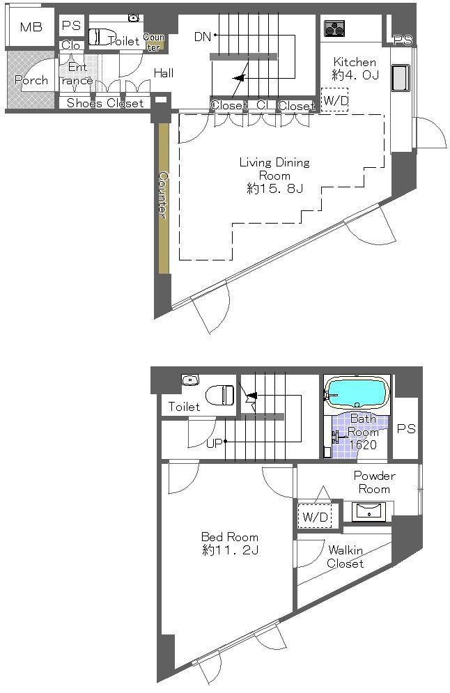 Floor plan. 1LDK, Price 59,800,000 yen, Occupied area 98.84 sq m