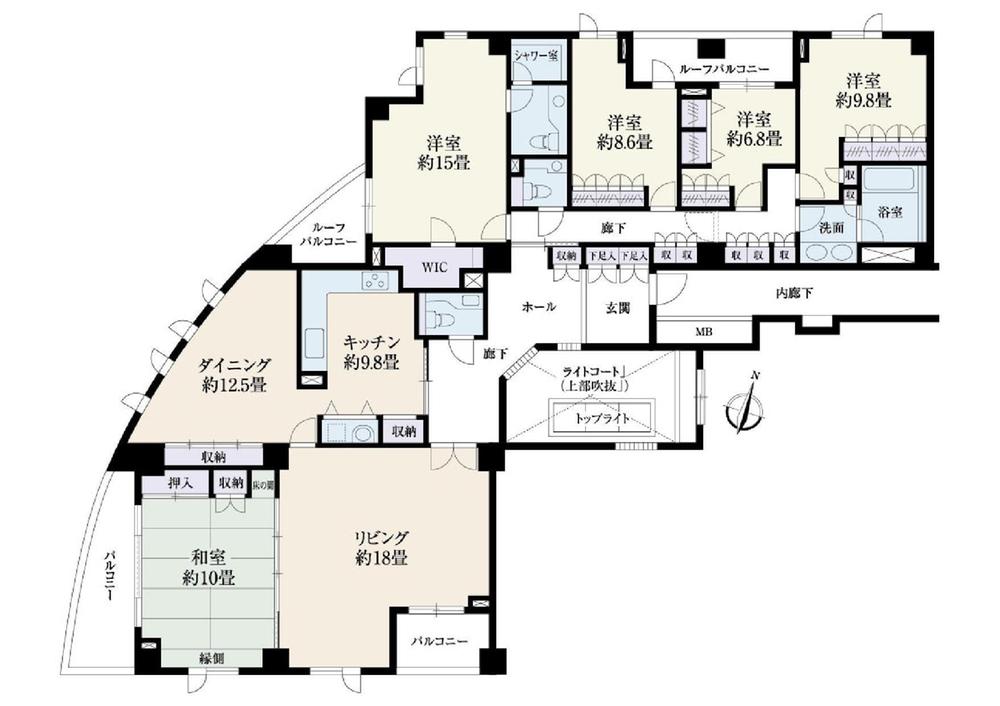 Floor plan. 5LDK, Price 238 million yen, Footprint 242.46 sq m , Balcony area 12.41 sq m