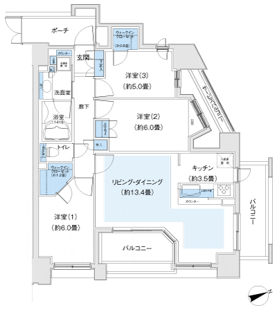 Floor: 3LDK + 2WIC, occupied area: 75.57 sq m, Price: 51,880,000 yen, now on sale