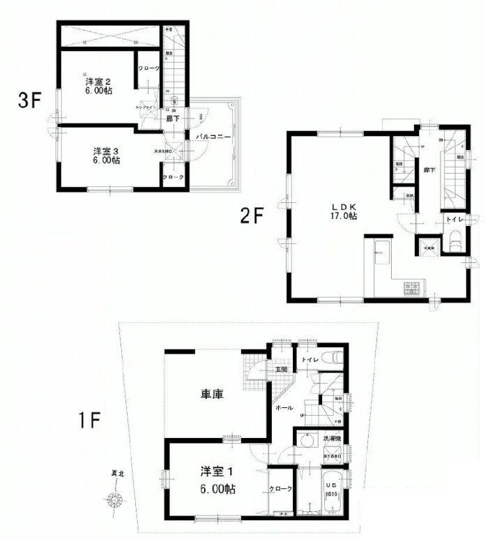 Floor plan. 51,800,000 yen, 4LDK, Land area 64.2 sq m , Building area 103.09 sq m