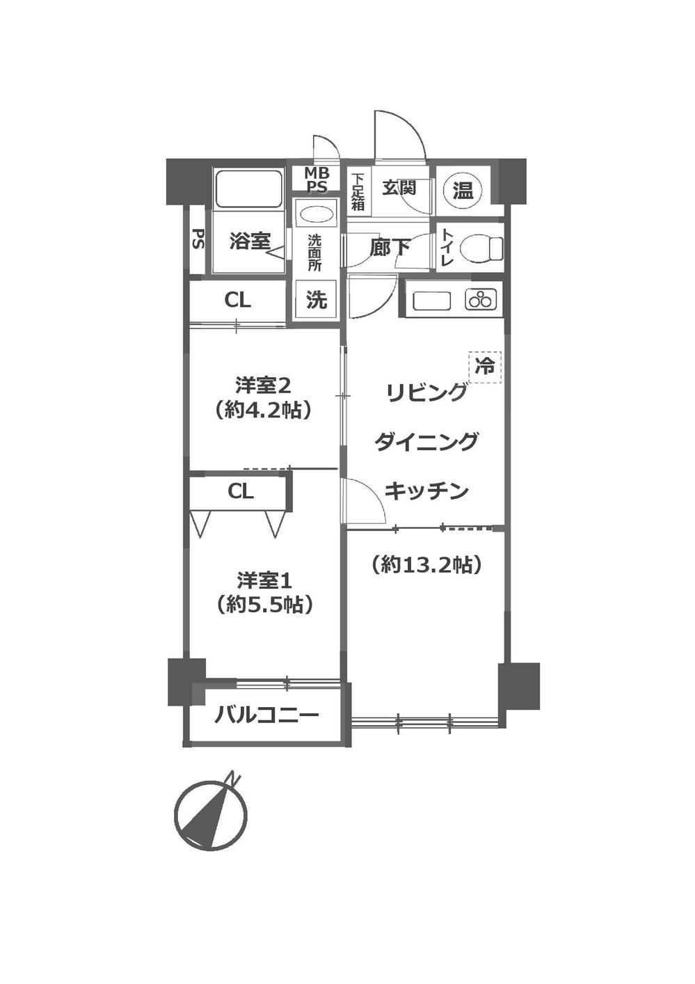 Floor plan. 3DK, Price 30,980,000 yen, Occupied area 50.75 sq m