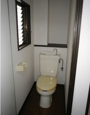 Living and room. Bus toilet by