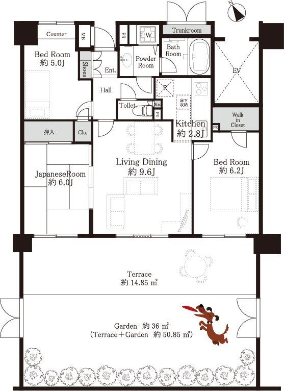 Floor plan. 3LDK, Price 39,800,000 yen, Occupied area 67.17 sq m