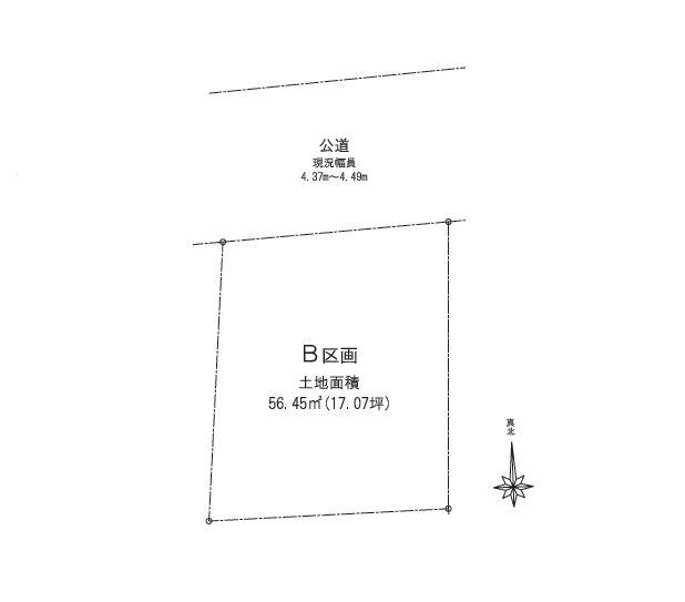 Compartment figure. Land price 42,800,000 yen, Land area 56.45 sq m