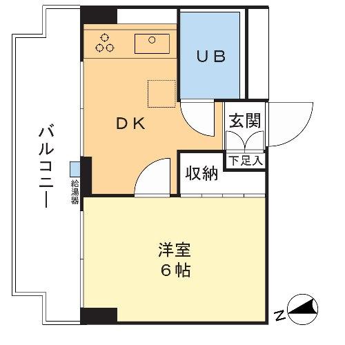 Floor plan. 1DK, Price 11.5 million yen, Occupied area 21.38 sq m , Balcony area 7.97 sq m