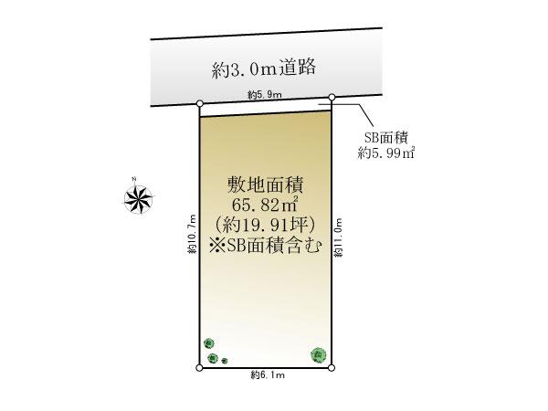Compartment figure. Land price 49,800,000 yen, Land area 65.82 sq m compartment view