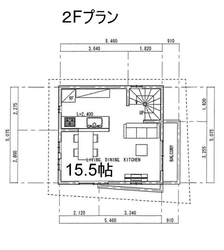 Building plan example (floor plan). 2F 27.7 square meters