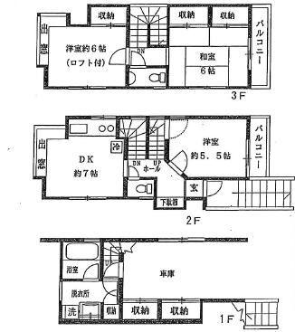 Floor plan. 42,800,000 yen, 3DK, Land area 51.85 sq m , Building area 89.77 sq m