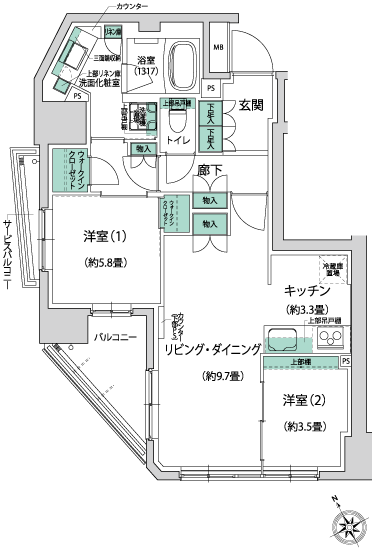 Floor: 2LDK + 2WIC, occupied area: 57.33 sq m, Price: TBD