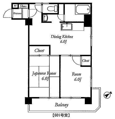 Floor plan. 2DK, Price 20.8 million yen, Footprint 47.7 sq m , Balcony area 7.43 sq m floor plan
