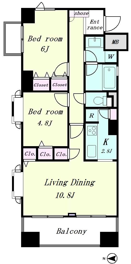Floor plan. 1LDK + S (storeroom), Price 34,800,000 yen, Occupied area 59.53 sq m , Balcony area 8.1 sq m