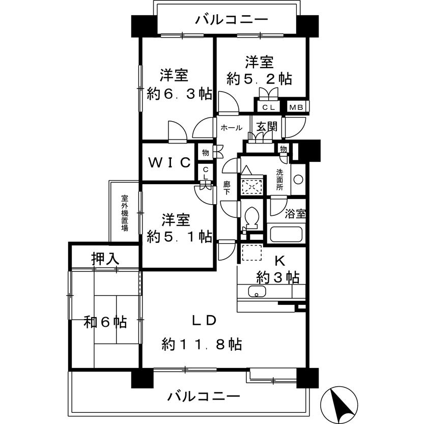 Floor plan. 4LDK, Price 53,800,000 yen, Occupied area 84.34 sq m , Balcony area 20.65 sq m