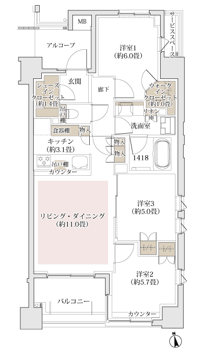 Floor: 3LDK + WIC + SIC, the occupied area: 70.53 sq m, Price: TBD