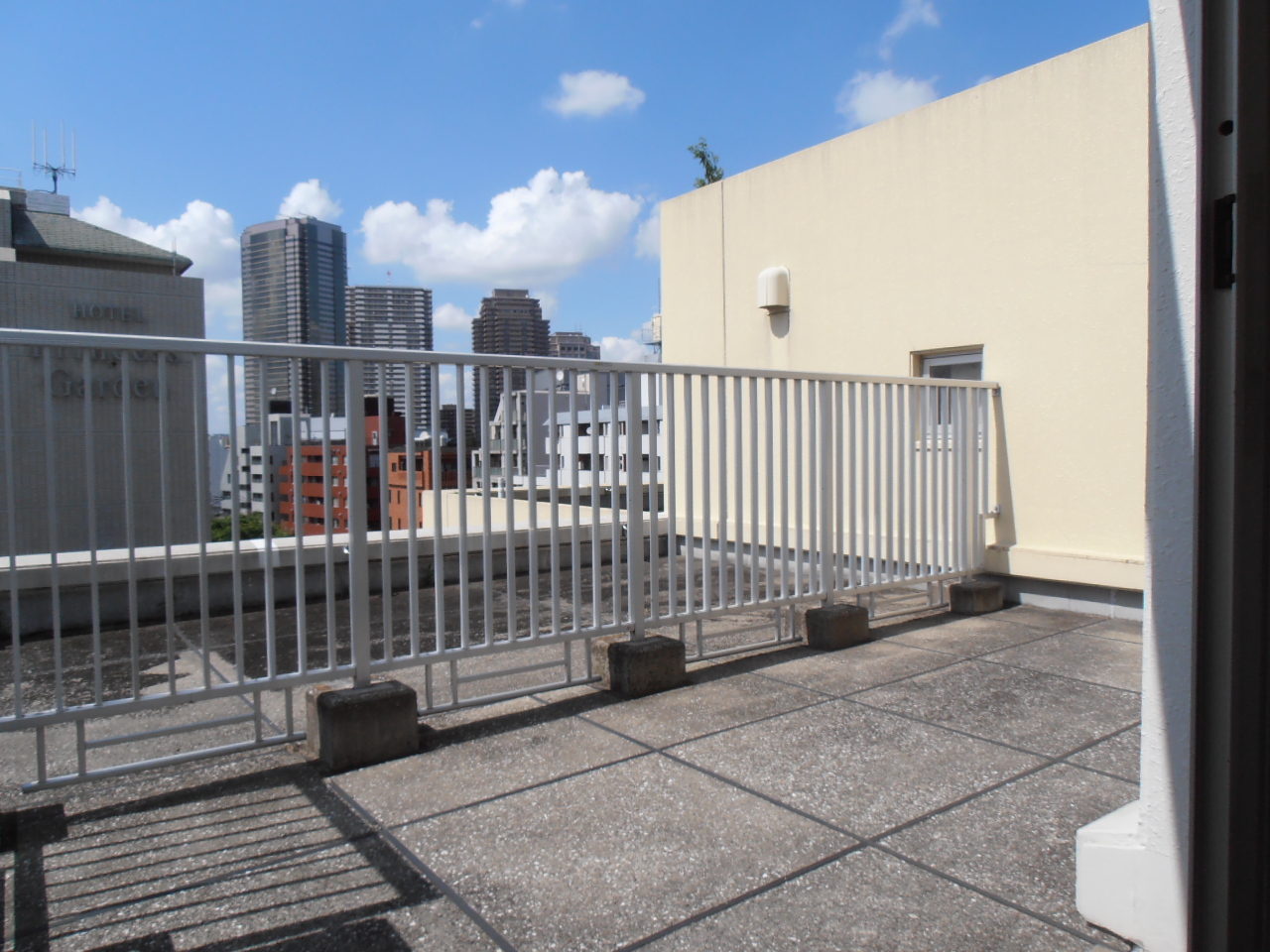 Balcony. Spacious roof balcony