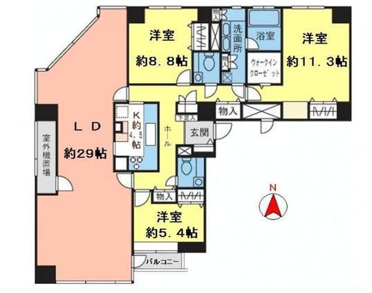 Floor plan. 3LDK, Price 82,600,000 yen, Footprint 168.33 sq m , Balcony area 2.66 sq m