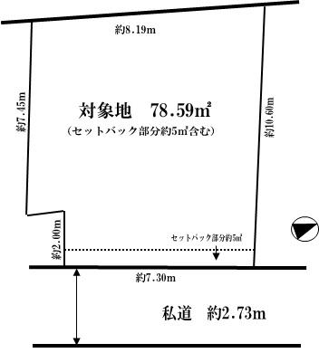 Compartment figure. Land price 49,800,000 yen, Land area 78.59 sq m