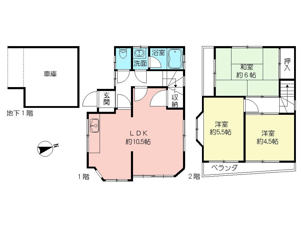 Floor plan. 45,800,000 yen, 3LDK, Land area 42.78 sq m , Building area 67.56 sq m