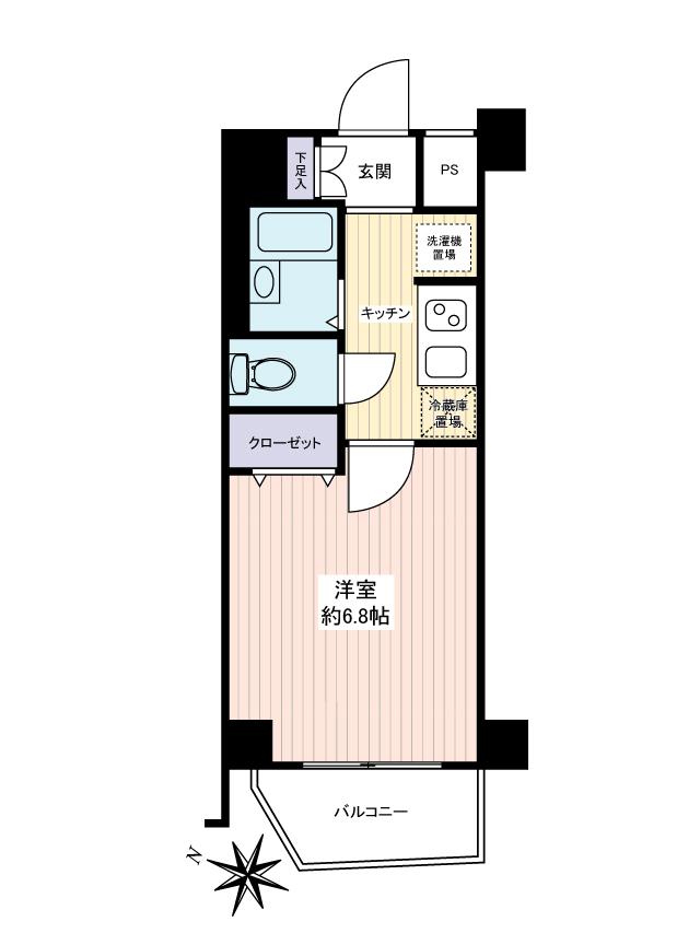 Floor plan. 1K, Price 21 million yen, Occupied area 22.87 sq m indoor (October 2013) Shooting