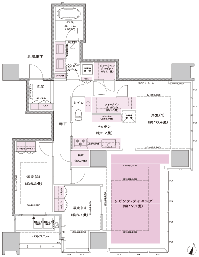 Floor: 3LD ・ K + N (storeroom) + 2WIC (walk-in closet), the occupied area: 105.37 sq m, Price: 100 million 26,501,000 yen, now on sale