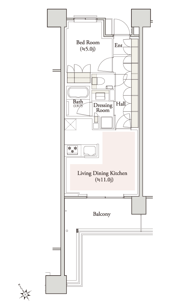 Floor: 1LDK, occupied area: 42.08 sq m, Price: TBD