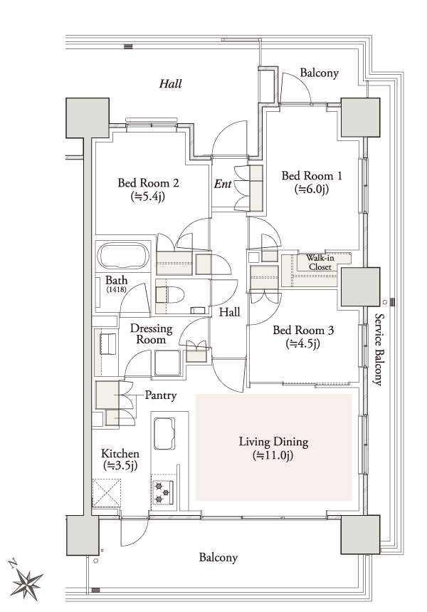 Floor: 3LDK + WIC, the occupied area: 68.98 sq m, Price: TBD