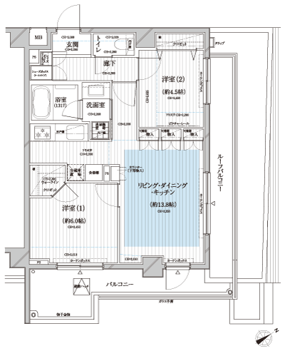 Floor: 2LDK, occupied area: 56.57 sq m, Price: TBD