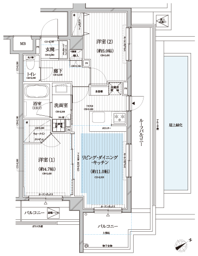 Floor: 2LDK, occupied area: 48.66 sq m, Price: TBD