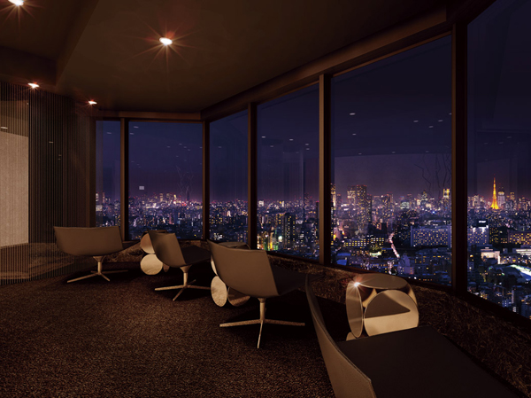 Shared facilities.  [Jewel View Lounge] Tokyo Tower, Tokyo Midtown ・  ・  ・ . Relax while watching the night view spread out below, Please enjoy the luxury moments.