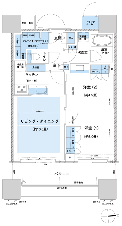 Floor: 2LD ・ K + SIC, the occupied area: 57.44 sq m, Price: TBD