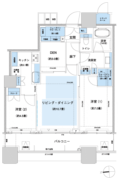 Floor: 2LD ・ K + DEN + WIC + SIC, the occupied area: 67.05 sq m, Price: TBD