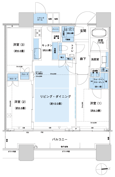 Floor: 3LD ・ K + WIC + SIC, the occupied area: 71.97 sq m, Price: TBD