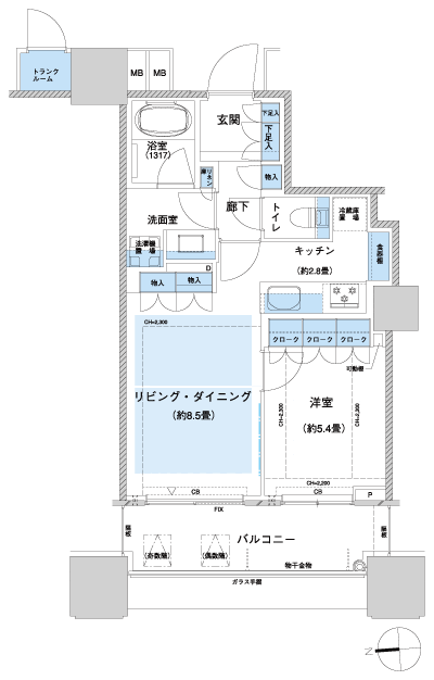 Floor: 1LD ・ K, the occupied area: 43.89 sq m, Price: TBD