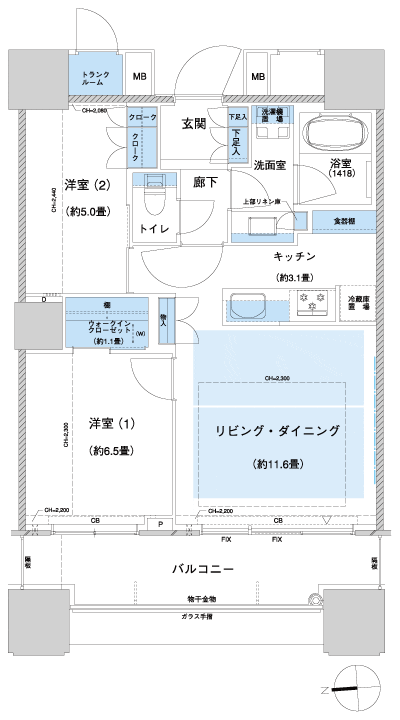 Floor: 2LD ・ K + WIC, the area occupied: 60.5 sq m, Price: TBD