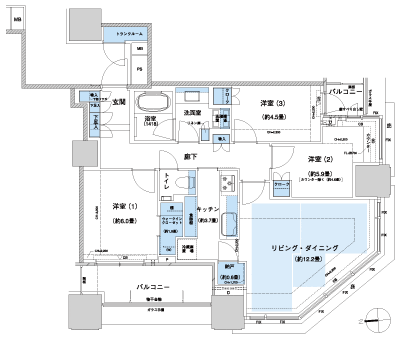 Floor: 3LD ・ K + WIC + N, the area occupied: 79.9 sq m, Price: TBD
