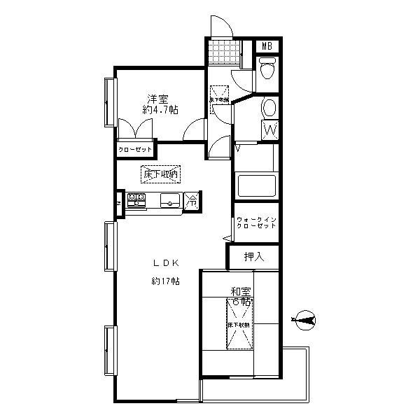 Floor plan. 2LDK + S (storeroom), Price 32,800,000 yen, Occupied area 62.06 sq m , Balcony area 5.64 sq m